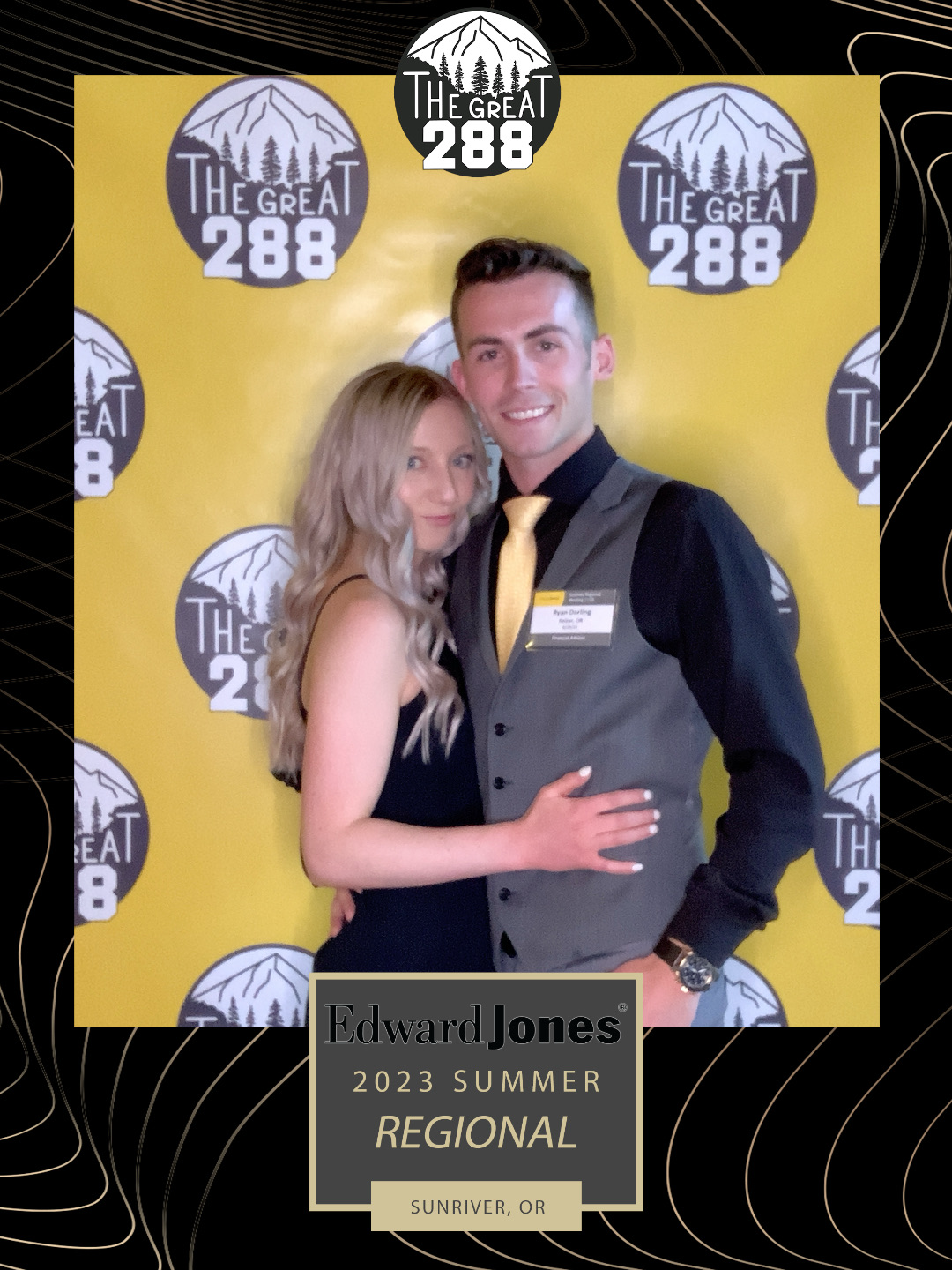 Premium corporate digital photo frame overlay for Edward Jones Great 288 event