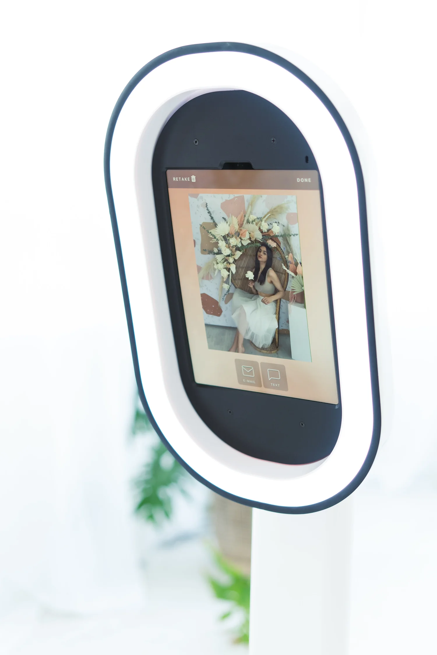 Photo booth rental set up for an event in Redmond, Oregon